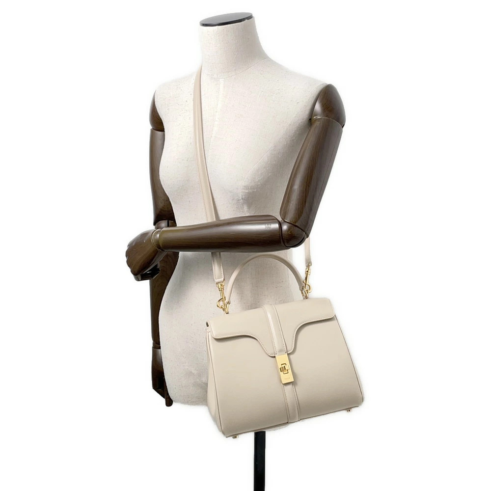 Celine 16 Bag Satinated Calfskin leather White - Picture 4 of 12